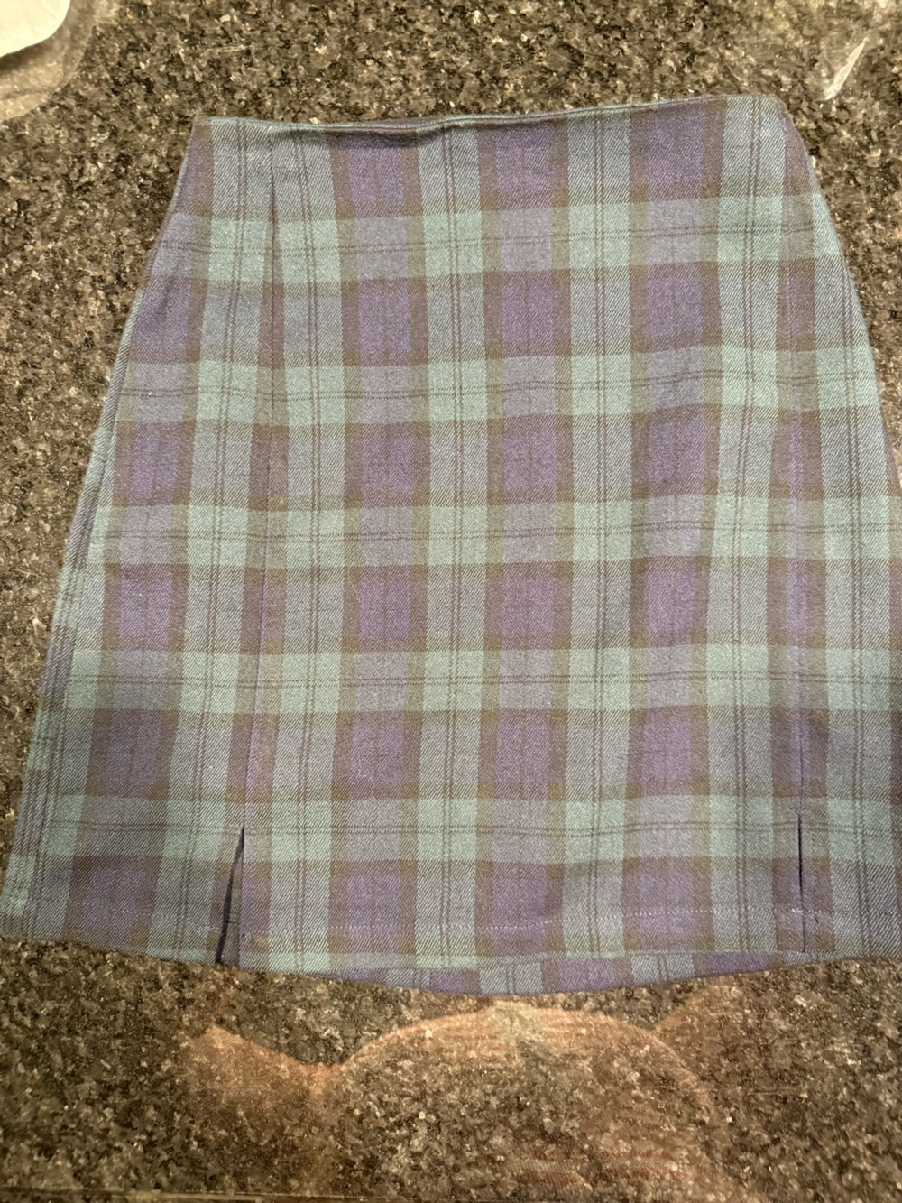 Brandy Melville Lavender and Mint Plaid Mini Skirt